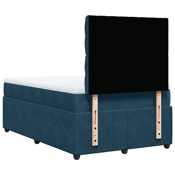 Pat box spring cu saltea, albastru închis, 120x200 cm, catifea - WALTI WALTI