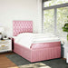 Pat box spring cu saltea, roz, 120x200 cm, catifea - WALTI WALTI