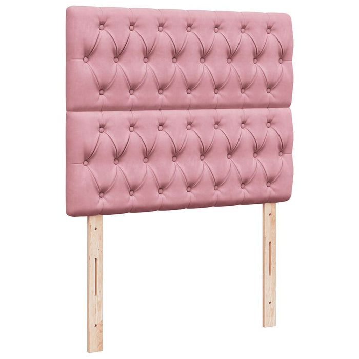 Pat box spring cu saltea, roz, 120x200 cm, catifea - WALTI WALTI