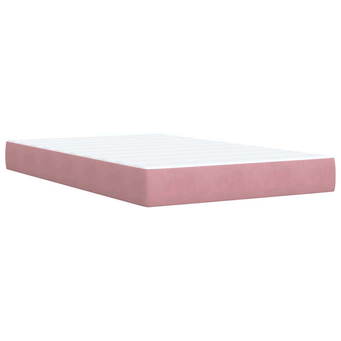 Pat box spring cu saltea, roz, 120x200 cm, catifea - WALTI WALTI