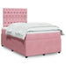 Pat box spring cu saltea, roz, 120x200 cm, catifea - WALTI WALTI