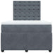 Pat box spring cu saltea, gri închis, 120x200 cm, catifea - WALTI WALTI