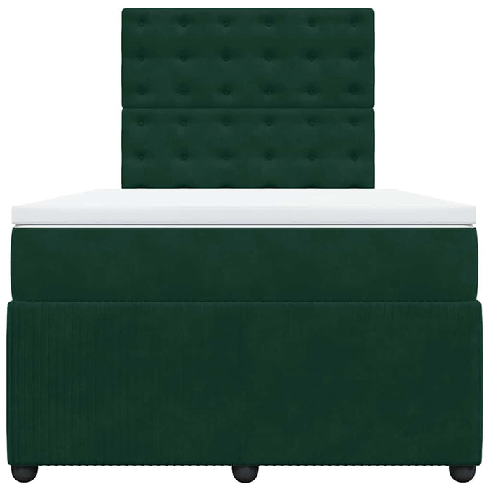 Pat box spring cu saltea, verde închis, 120x200 cm, catifea - WALTI WALTI