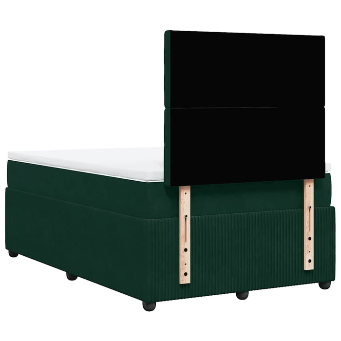 Pat box spring cu saltea, verde închis, 120x200 cm, catifea - WALTI WALTI