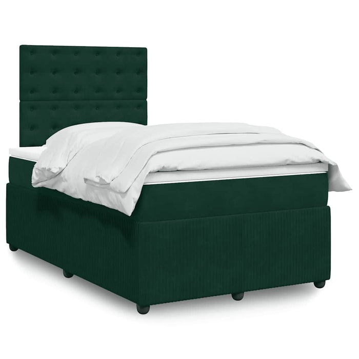 Pat box spring cu saltea, verde închis, 120x200 cm, catifea - WALTI WALTI