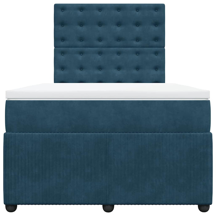 Pat box spring cu saltea, albastru închis, 120x200 cm, catifea - WALTI WALTI