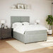 Pat box spring cu saltea, gri deschis, 140x190 cm, catifea - WALTI WALTI