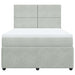 Pat box spring cu saltea, gri deschis, 140x190 cm, catifea - WALTI WALTI