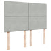 Pat box spring cu saltea, gri deschis, 140x190 cm, catifea - WALTI WALTI