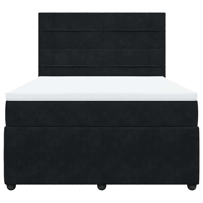 Pat box spring cu saltea, negru, 140x190 cm, catifea - WALTI WALTI