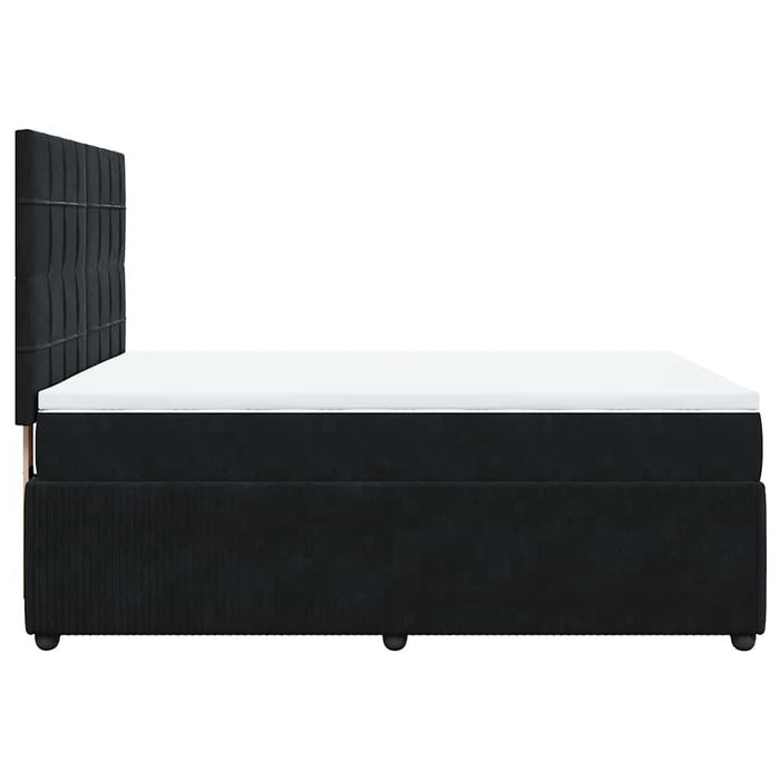 Pat box spring cu saltea, negru, 140x190 cm, catifea - WALTI WALTI