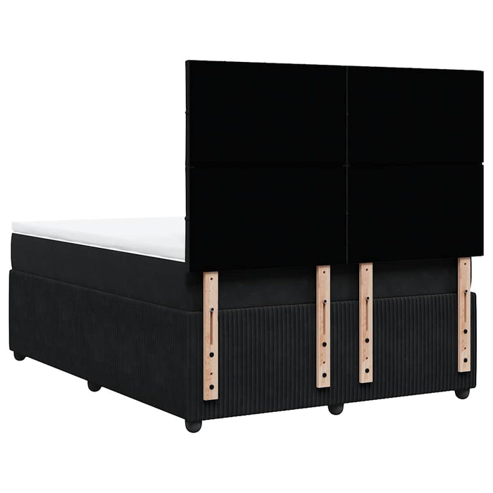 Pat box spring cu saltea, negru, 140x190 cm, catifea - WALTI WALTI