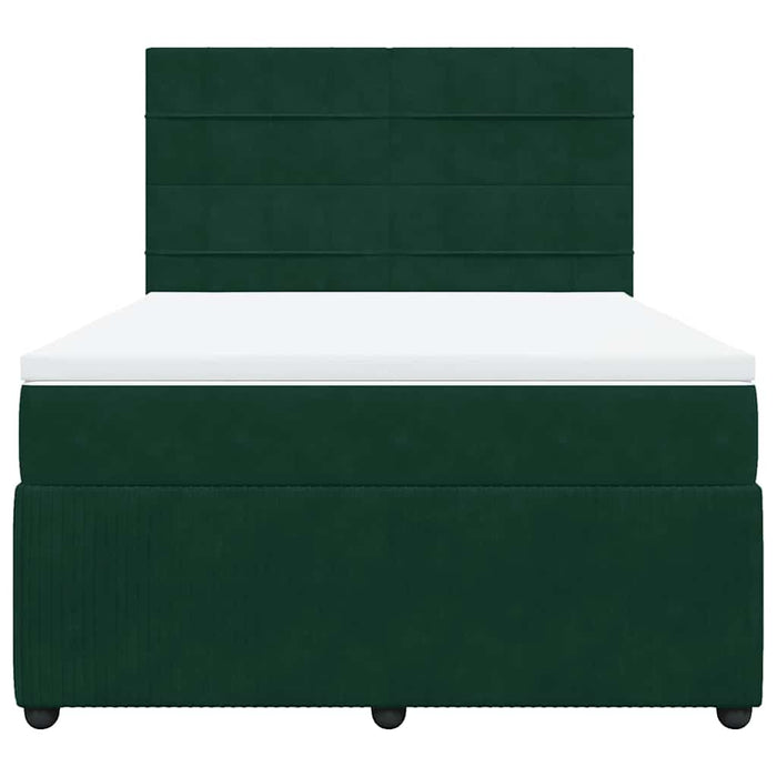 Pat box spring cu saltea, verde închis, 140x190 cm, catifea - WALTI WALTI