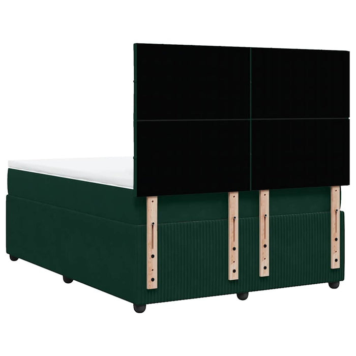 Pat box spring cu saltea, verde închis, 140x190 cm, catifea - WALTI WALTI