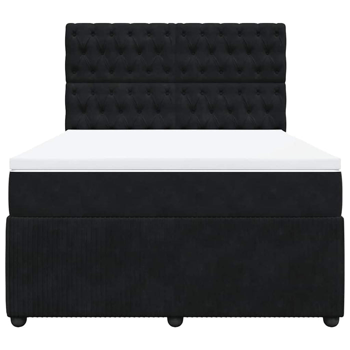 Pat box spring cu saltea, negru, 140x190 cm, catifea - WALTI WALTI