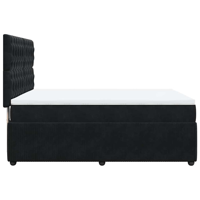 Pat box spring cu saltea, negru, 140x190 cm, catifea - WALTI WALTI