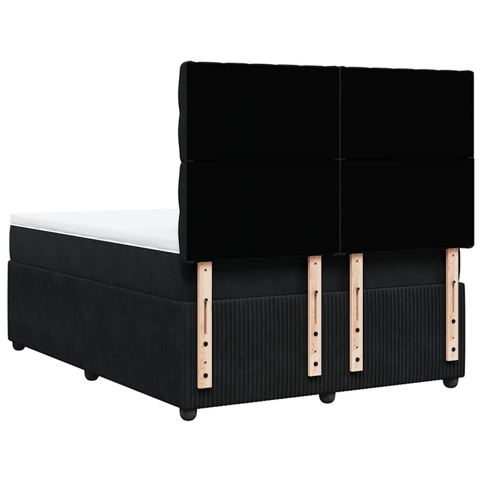 Pat box spring cu saltea, negru, 140x190 cm, catifea - WALTI WALTI