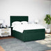 Pat box spring cu saltea, verde închis, 140x190 cm, catifea - WALTI WALTI