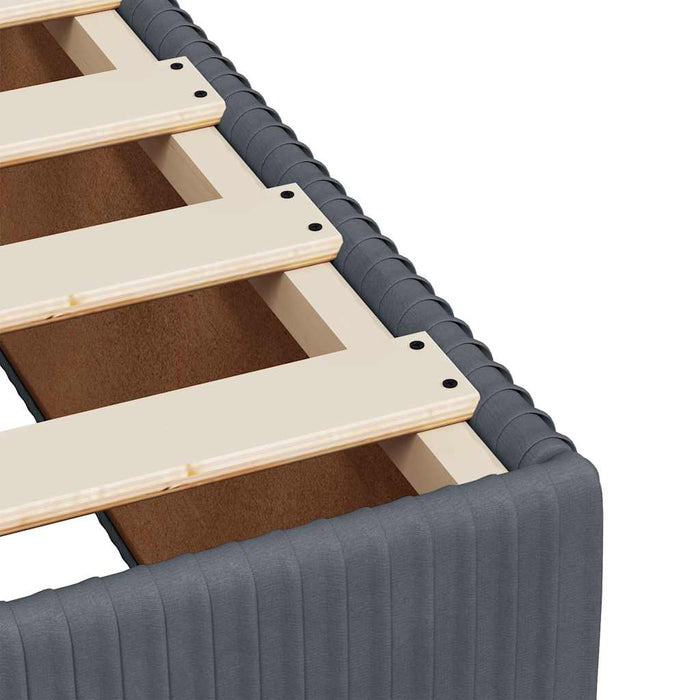Pat box spring cu saltea, gri închis, 140x190 cm, catifea WALTI