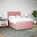 Pat box spring cu saltea, roz, 140x190 cm, catifea - WALTI WALTI