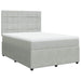 Pat box spring cu saltea, gri deschis, 140x200 cm, catifea - WALTI WALTI