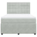 Pat box spring cu saltea, gri deschis, 140x200 cm, catifea - WALTI WALTI