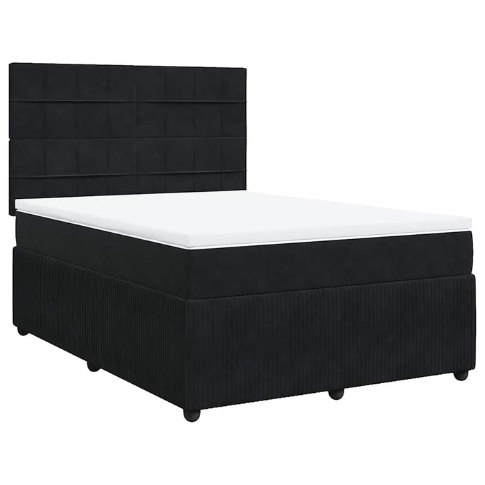 Pat box spring cu saltea, negru, 140x200 cm, catifea - WALTI WALTI