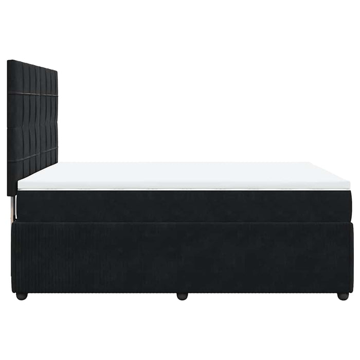 Pat box spring cu saltea, negru, 140x200 cm, catifea - WALTI WALTI