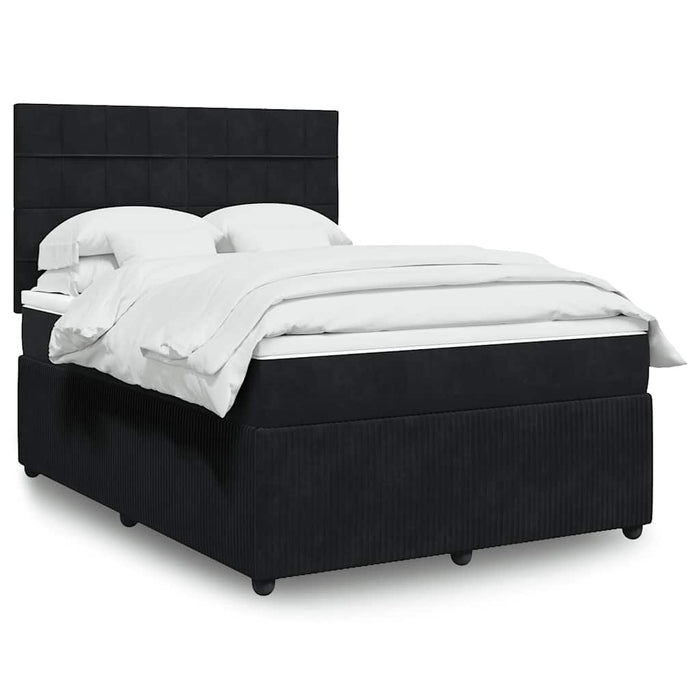 Pat box spring cu saltea, negru, 140x200 cm, catifea - WALTI WALTI
