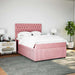 Pat box spring cu saltea, roz, 140x200 cm, catifea - WALTI WALTI