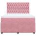 Pat box spring cu saltea, roz, 140x200 cm, catifea - WALTI WALTI