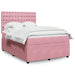 Pat box spring cu saltea, roz, 140x200 cm, catifea - WALTI WALTI
