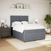 Pat box spring cu saltea, gri închis, 160x200 cm, catifea - WALTI WALTI