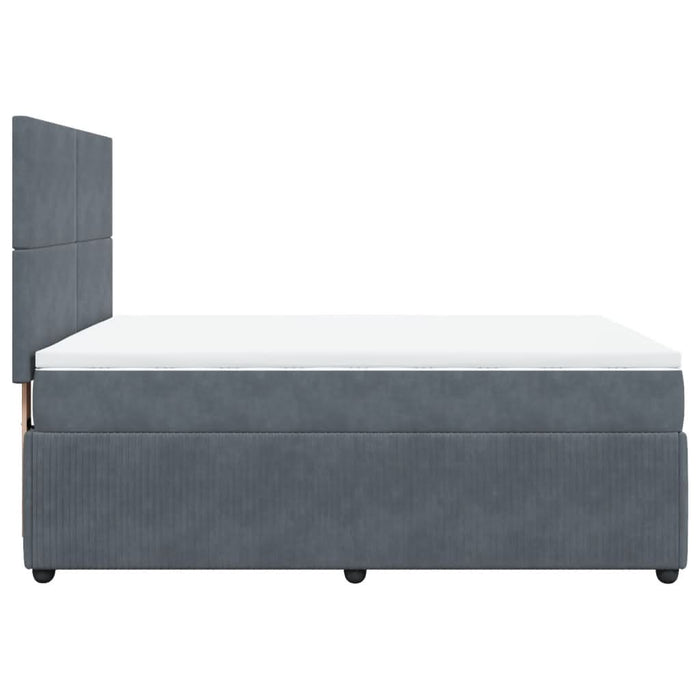 Pat box spring cu saltea, gri închis, 160x200 cm, catifea - WALTI WALTI