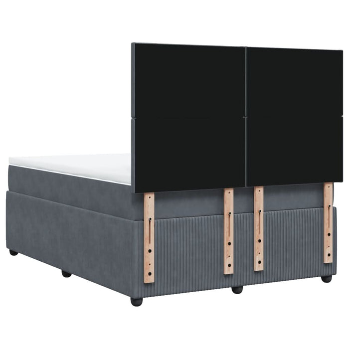 Pat box spring cu saltea, gri închis, 160x200 cm, catifea - WALTI WALTI