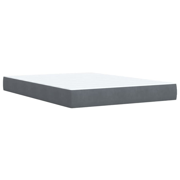 Pat box spring cu saltea, gri închis, 160x200 cm, catifea - WALTI WALTI