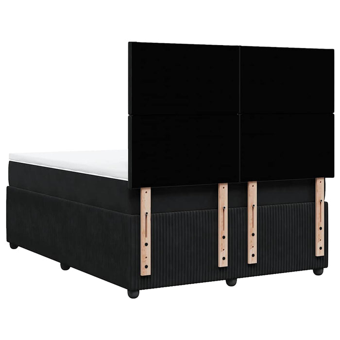 Pat box spring cu saltea, negru, 160x200 cm, catifea - WALTI WALTI