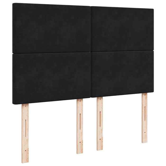 Pat box spring cu saltea, negru, 160x200 cm, catifea - WALTI WALTI
