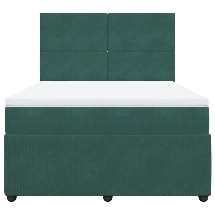 Pat box spring cu saltea, verde închis, 160x200 cm, catifea - WALTI WALTI