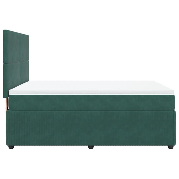 Pat box spring cu saltea, verde închis, 160x200 cm, catifea - WALTI WALTI