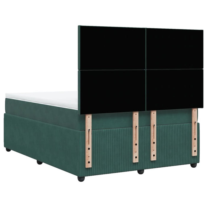 Pat box spring cu saltea, verde închis, 160x200 cm, catifea - WALTI WALTI