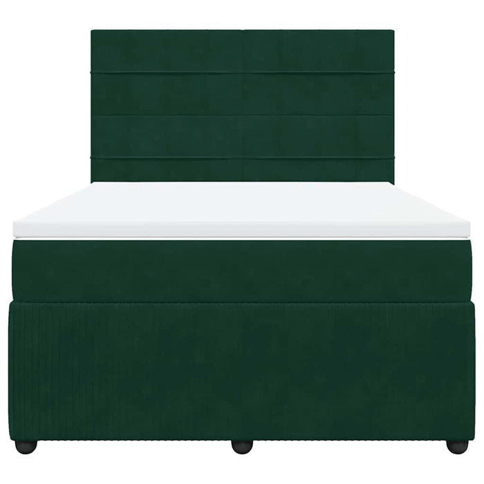 Pat box spring cu saltea, verde închis, 160x200 cm, catifea - WALTI WALTI