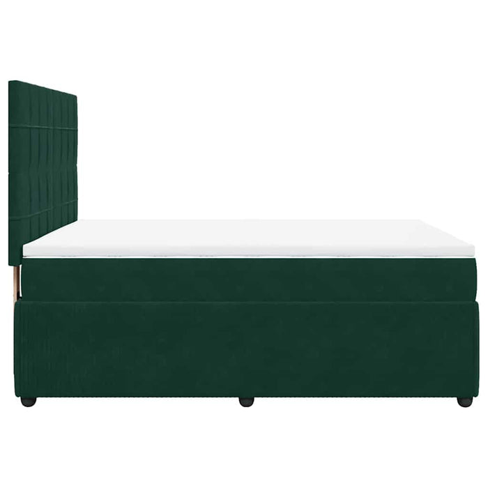 Pat box spring cu saltea, verde închis, 160x200 cm, catifea - WALTI WALTI
