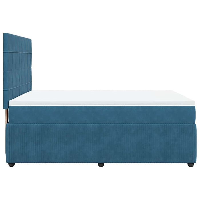Pat box spring cu saltea, albastru închis, 160x200 cm, catifea - WALTI WALTI