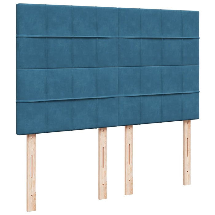 Pat box spring cu saltea, albastru închis, 160x200 cm, catifea - WALTI WALTI