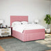 Pat box spring cu saltea, roz, 160x200 cm, catifea - WALTI WALTI