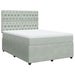 Pat box spring cu saltea, gri deschis, 160x200 cm, catifea - WALTI WALTI