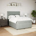 Pat box spring cu saltea, gri deschis, 160x200 cm, catifea - WALTI WALTI