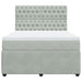 Pat box spring cu saltea, gri deschis, 160x200 cm, catifea - WALTI WALTI