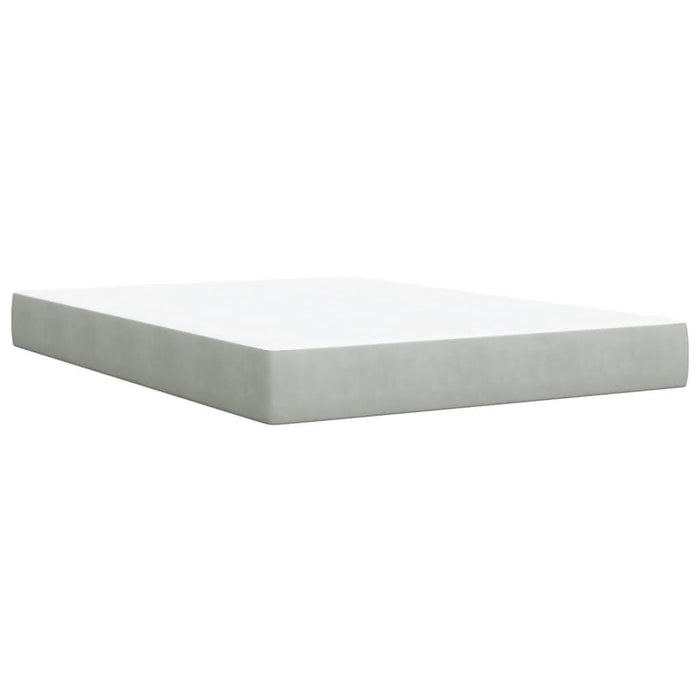 Pat box spring cu saltea, gri deschis, 160x200 cm, catifea - WALTI WALTI